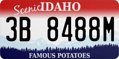 ID license plate 3B8488M