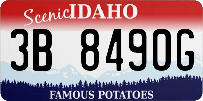 ID license plate 3B8490G