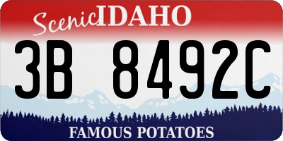 ID license plate 3B8492C