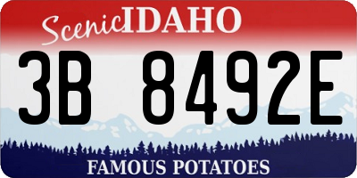 ID license plate 3B8492E