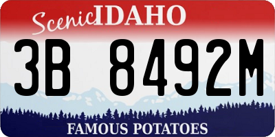 ID license plate 3B8492M