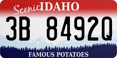 ID license plate 3B8492Q