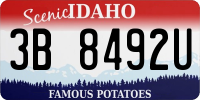ID license plate 3B8492U