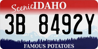 ID license plate 3B8492Y