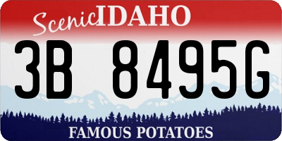 ID license plate 3B8495G