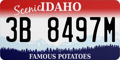 ID license plate 3B8497M
