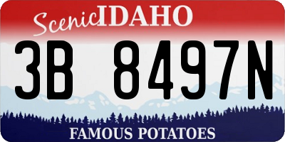 ID license plate 3B8497N