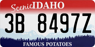 ID license plate 3B8497Z