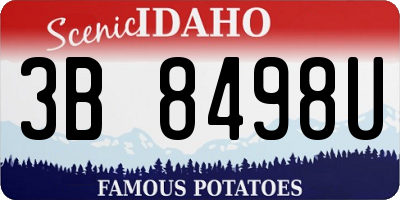 ID license plate 3B8498U