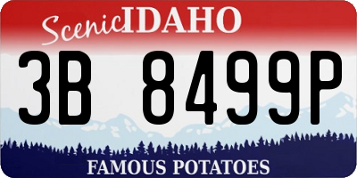 ID license plate 3B8499P
