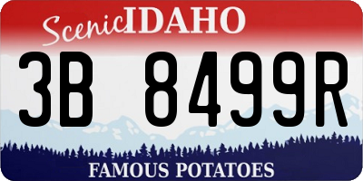 ID license plate 3B8499R