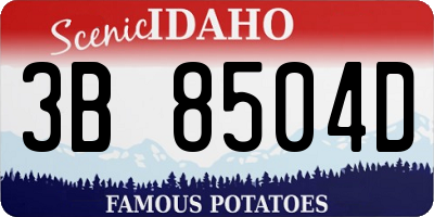 ID license plate 3B8504D