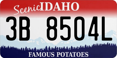 ID license plate 3B8504L