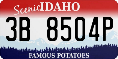 ID license plate 3B8504P