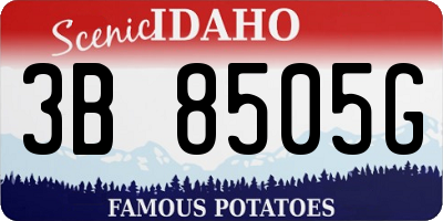 ID license plate 3B8505G