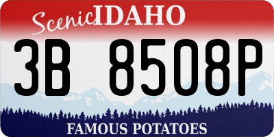 ID license plate 3B8508P