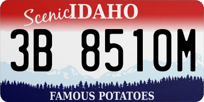 ID license plate 3B8510M