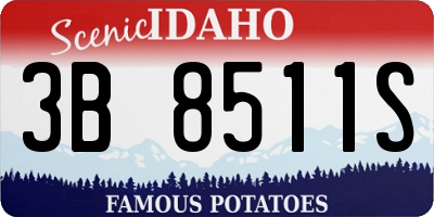 ID license plate 3B8511S