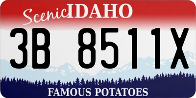 ID license plate 3B8511X