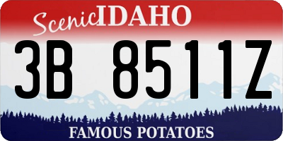 ID license plate 3B8511Z