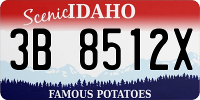 ID license plate 3B8512X