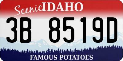 ID license plate 3B8519D