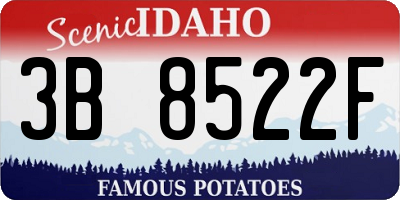 ID license plate 3B8522F