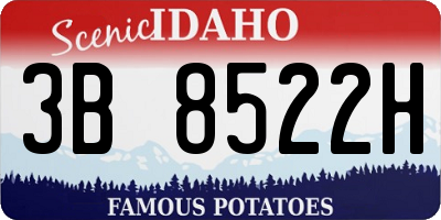ID license plate 3B8522H