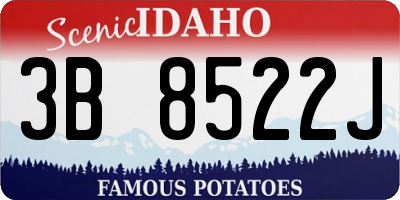 ID license plate 3B8522J