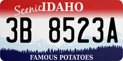 ID license plate 3B8523A