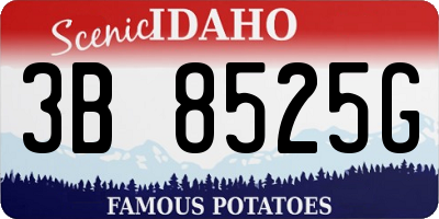 ID license plate 3B8525G