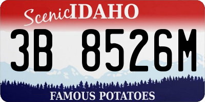 ID license plate 3B8526M