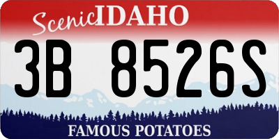 ID license plate 3B8526S