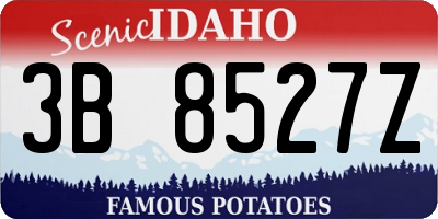 ID license plate 3B8527Z