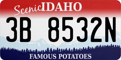 ID license plate 3B8532N
