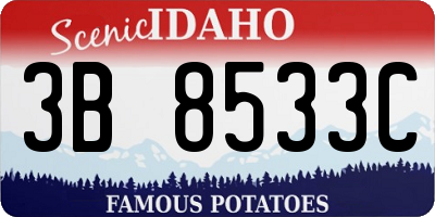 ID license plate 3B8533C