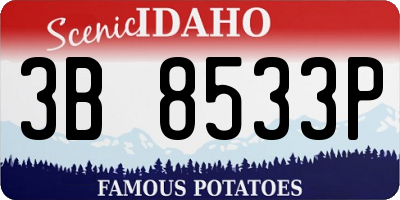 ID license plate 3B8533P