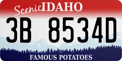 ID license plate 3B8534D