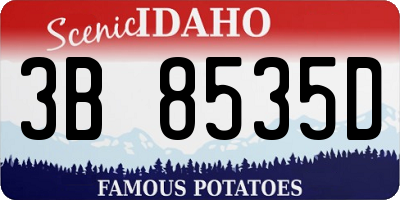 ID license plate 3B8535D