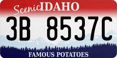 ID license plate 3B8537C
