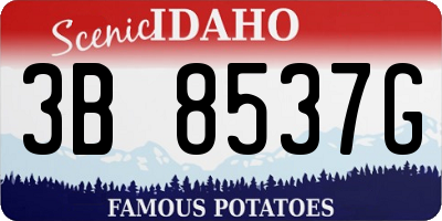 ID license plate 3B8537G