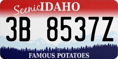 ID license plate 3B8537Z