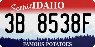 ID license plate 3B8538F