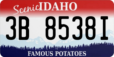ID license plate 3B8538I