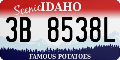 ID license plate 3B8538L