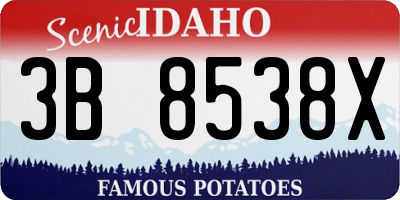 ID license plate 3B8538X
