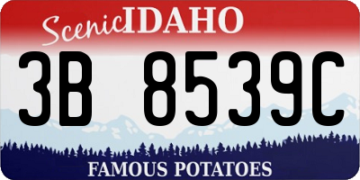 ID license plate 3B8539C