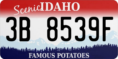 ID license plate 3B8539F