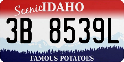 ID license plate 3B8539L