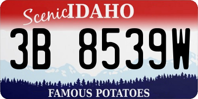 ID license plate 3B8539W